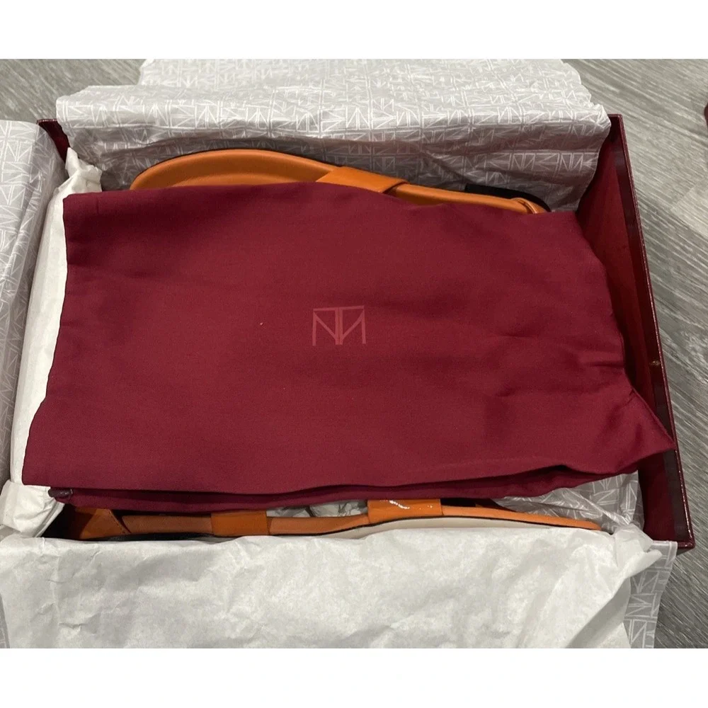 Tamara Mellon Stride Flat Gladiator Orange Patent Leather EU37.5 US7.5 $495 - Picture 12 of 13